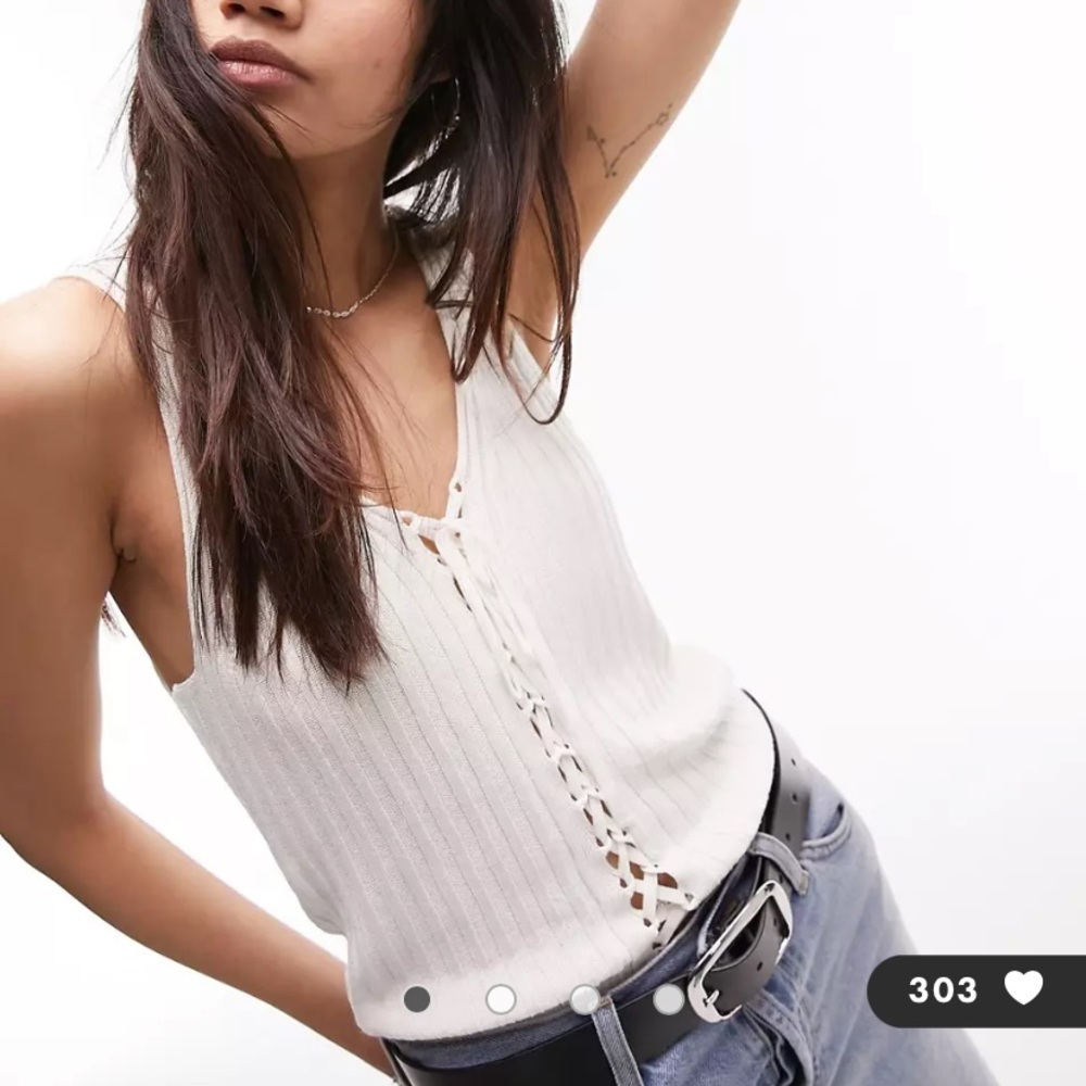 Topshop lace up tank